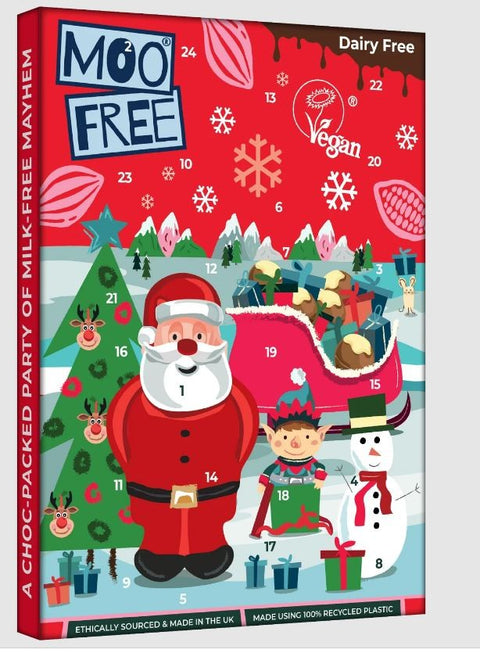 Moo Free Choccy Advent calendar - vegan, gluten-free, dairy-free, soy-free, gluten-free and palm oil-free