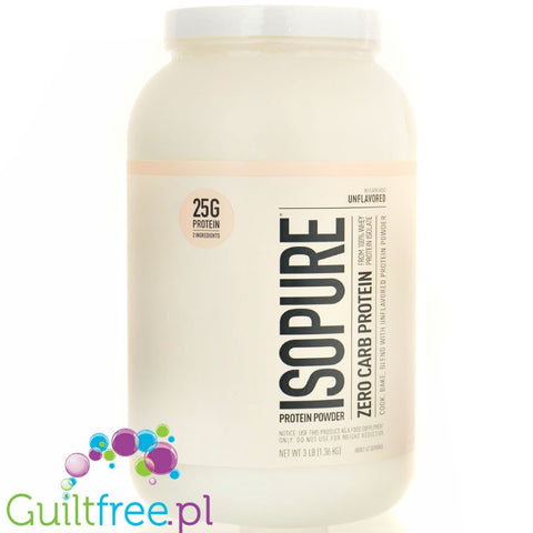 IsoPure Zero Carb Pure 1.36kg - lactose-free protein supplement, zero carbs 100kcal & 25g protein