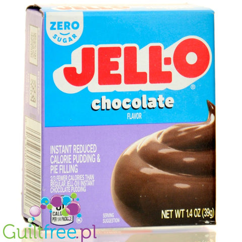 JellO Chocolate Pudding Sugar Free - budyń bez cukru & tłuszczu instant, smak czekoladowy