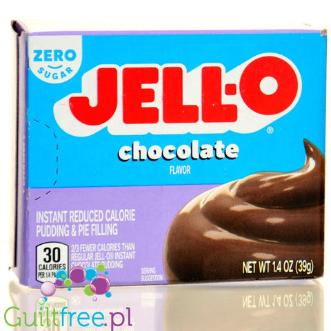 JellO Chocolate Pudding Sugar Free - budyń bez cukru & tłuszczu instant, smak czekoladowy