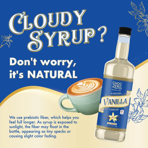 Choc Zero Coffe Syrup, Vanilla - syrop do kawy bez cukru i sukralozy z błonnikiem