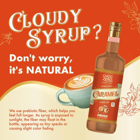 Choc Zero Coffe Syrup, Caramel - syrop do kawy bez cukru i sukralozy z błonnikiem
