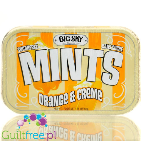 Big Sky Mints Orange & Creme - sugar-free powdered lozenges Orange with Cream.