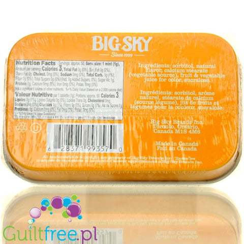 Big Sky Mints Orange & Creme - sugar-free powdered lozenges Orange with Cream.
