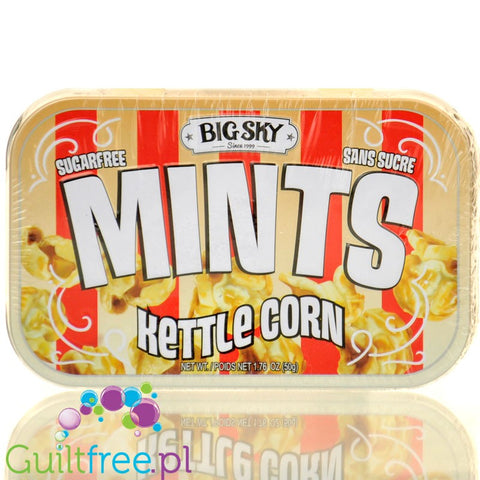 Big Sky Mints Kettle Corn - sugar-free powdered lozenges with roasted popcorn flavor