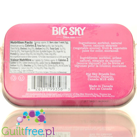 Big Sky Mints Bubblegum - sugar-free powdered lozenges with bubble gum flavor