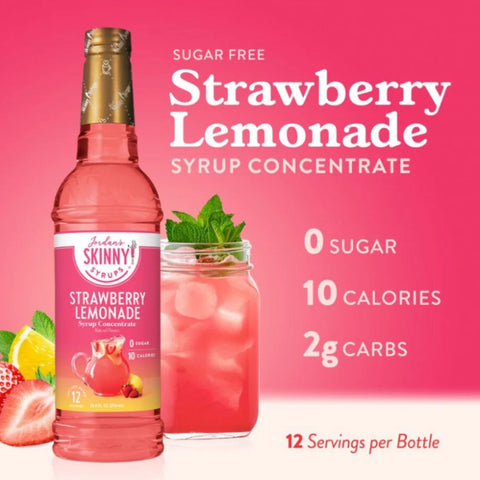 Jordan's Skinny Syrups Strawberry Lemonade - concentrated sugar-free syrup for making lemonade
