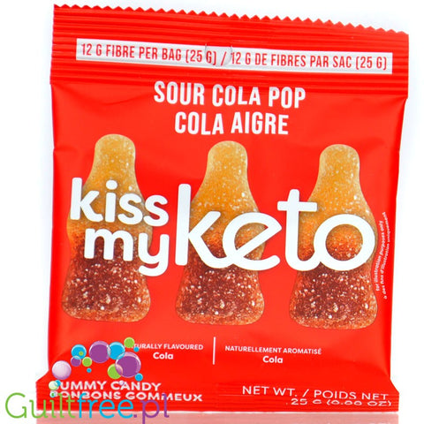 Kiss My Keto Keto Gummies, Sour Cola Pop - błonnikowe kwaśne żelki bez cukru i maltitolu