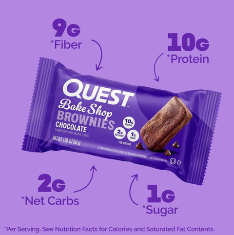 Quest Bakery Shop Chocolate Brownie - protein brownie with chocolate 10g protein