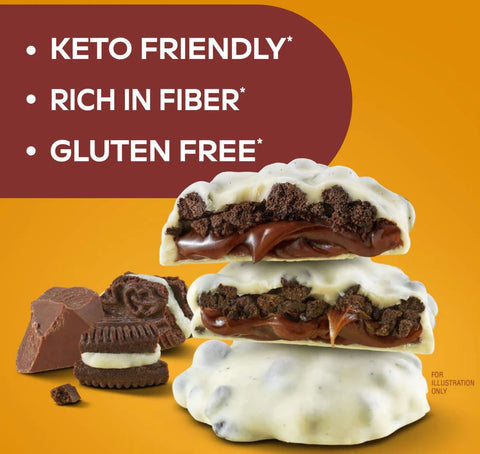 Atkins KETO Cookies & Crème Clusters box 8pak - keto czekoladki o smaku ciasteczek z kremem 90kcal