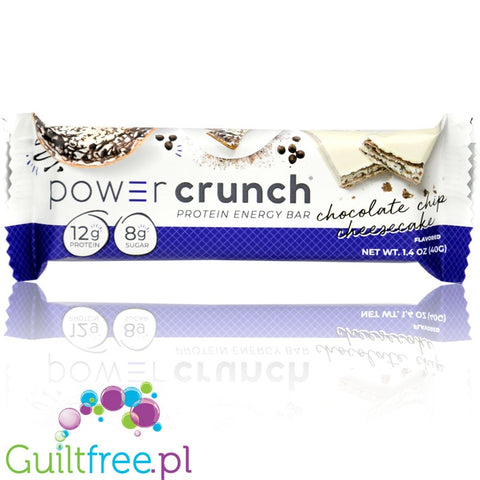 Power Crunch Chocolate Chip Cheesecake - a protein cheesecake flavored wafer with white and milk chocolate