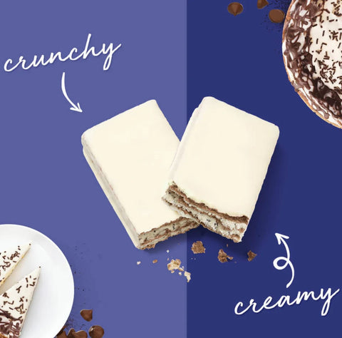 Power Crunch Chocolate Chip Cheesecake - a protein cheesecake flavored wafer with white and milk chocolate