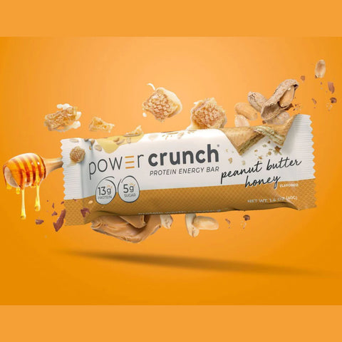 Power Crunch Peanut Butter Honey PUDEŁKO x 12 SZT - proteinowe wafelki ze stewią