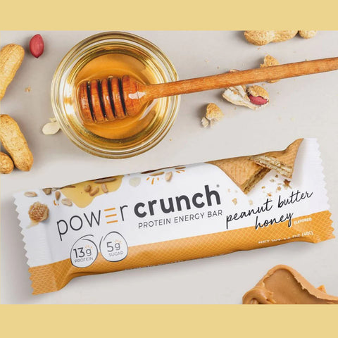 Power Crunch Peanut Butter Honey PUDEŁKO x 12 SZT - proteinowe wafelki ze stewią
