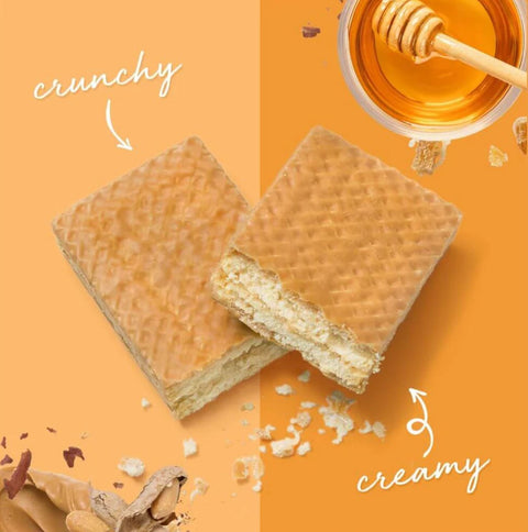 Power Crunch Peanut Butter Honey PUDEŁKO x 12 SZT - proteinowe wafelki ze stewią