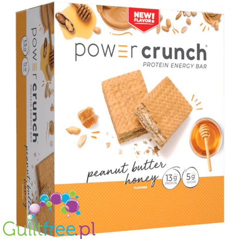 Power Crunch Peanut Butter Honey - protein wafer with stevia 13g protein, Peanut Butter & Honey