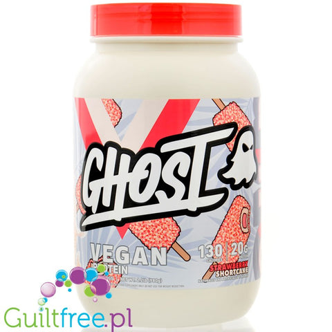 Ghost Vegan Protein Strawberry Shortcake - vegan protein supplement without soy and gluten, Strawberry Cake flavor