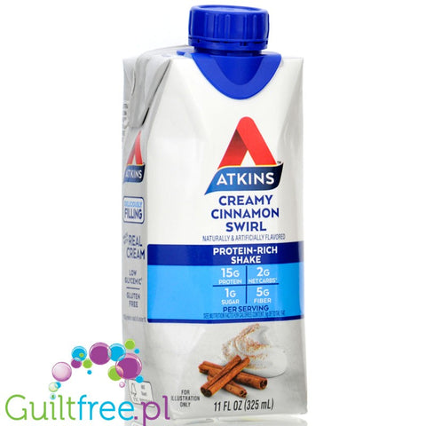 Atkins RTD Protein Shake, Creamy Cinnamon Swirl - a ready-made protein shake with vitamins