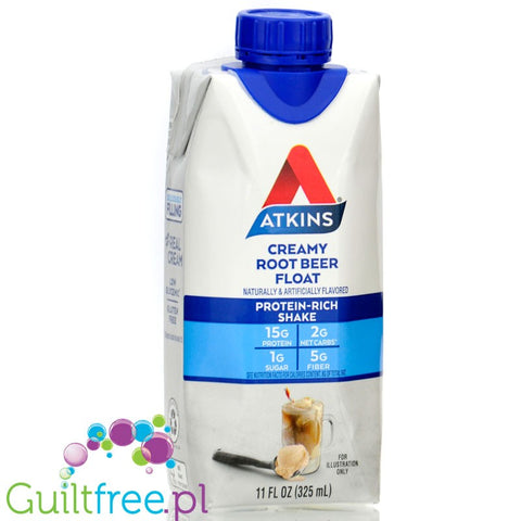 Atkins RTD Protein Shake, Creamy Root Beer Float - ready-made protein shake with vitamins and cream