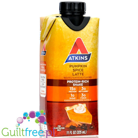 Atkins RTD Protein Shake, Pumpkin Spice Latte - ready-made protein shake with vitamins and coffee, limited edition