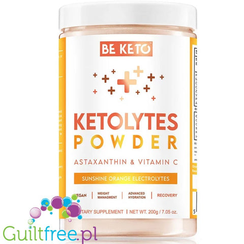 Be Keto Ketolytes Powder, Astaxanthin & Vitamin C, Sunshine Orange - electrolyte powder for the ketogenic diet