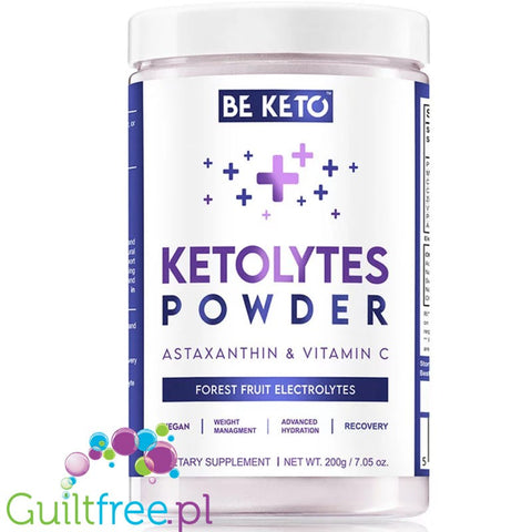 Be Keto Ketolytes Powder, Astaxanthin & Vitamin C, Forest Fruit - electrolyte powder for ketogenic diet
