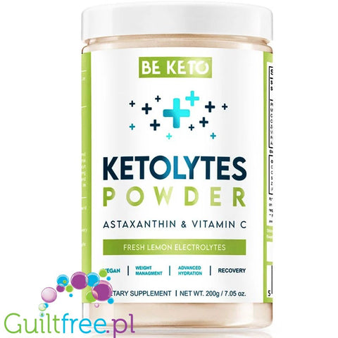 Be Keto Ketolytes Powder, Astaxanthin & Vitamin C, Fresh Lemon - electrolyte powder for the ketogenic diet