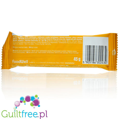 FoodWell Purella Superfoods Protein Bar Vanilla Straciatella - chocolate covered vanilla protein bar with cocoa beans