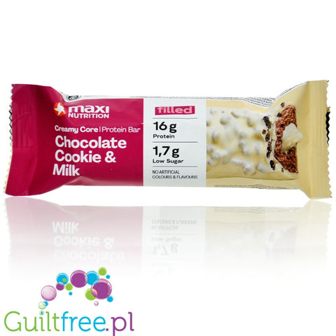 Maxi Nutrition Creamy Core Chocolate Cookie & Milk - baton białkowy z miękkim nadzieniem 16g białka & 188kcal