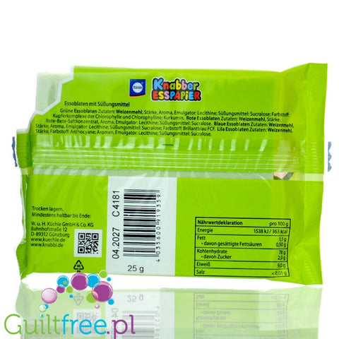 Küchle Knabber Esspapier - colored sugar-free edible paper with fruit flavor