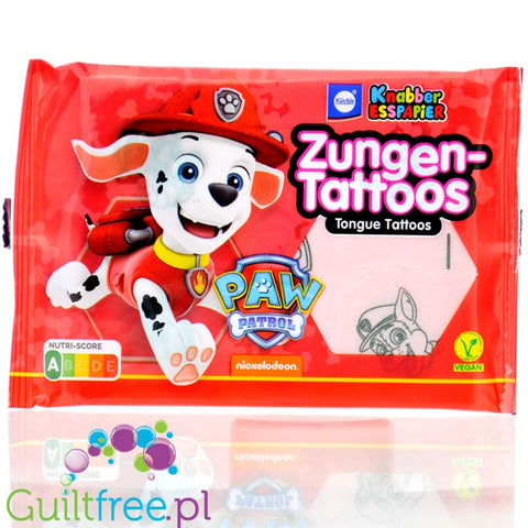 Küchle Knabber Esspapier Paw Patrol - colorful sugar-free edible paper, Psi Patrol, with tongue tattoo