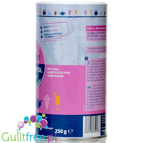 No SUGAR SUGAR Erythrit Powder - erythrol sweetener like powdered sugar without kcal, strainer packet