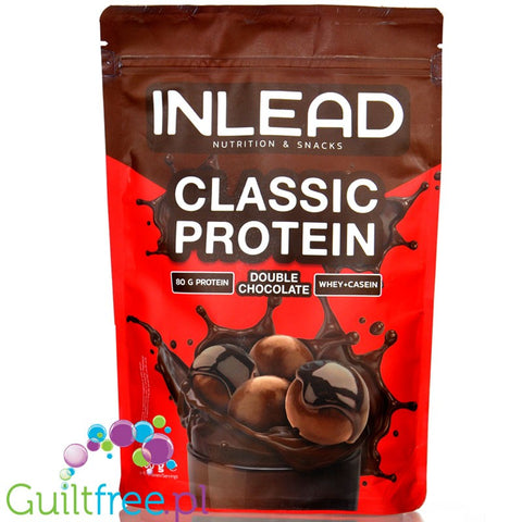 Inlead Classic Protein Double Chocolate - dense protein supplement Casein & WPC with vitamin B6, Chocolate