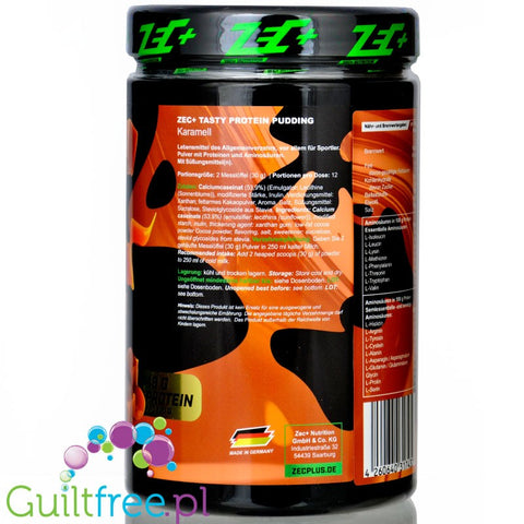 Zec+ Tasty Protein Pudding Caramel - deser białkowy z BCAA i witaminami 0,36KG