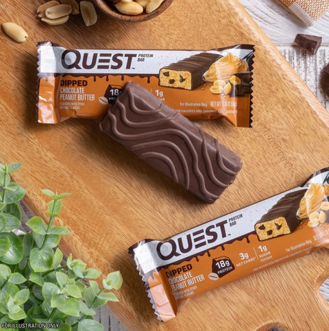 Quest Bar Dipped Chocolate Peanut Butter - baton orzechowy w polewie, 17g białka & 170kcal