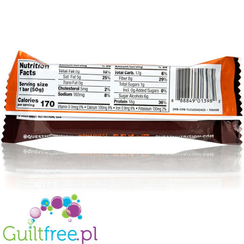 Quest Bar Dipped Chocolate Peanut Butter - baton orzechowy w polewie, 17g białka & 170kcal