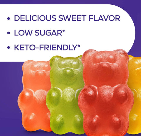 Atkins Endulge Gummy Bears PUDEŁKO x 6 saszetek - owocowe keto żelki misie bez cukru