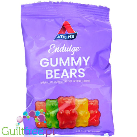 Atkins Endulge Gummy Bears PUDEŁKO x 6 saszetek - owocowe keto żelki misie bez cukru