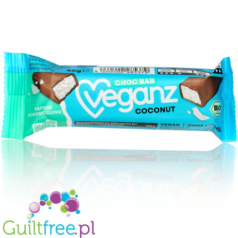 Veganz Choc Bar Coconut - organic vegan chocolate-covered coconut bar