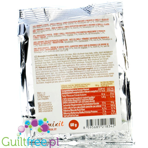 Mixit Honey & Chilli Nuts 60g - roasted cashews and almonds with honey and chili