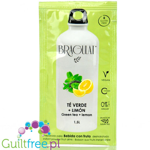 Bragulat Drink Green Tea + Lemon - napój instant w saszetce, bez cukru, z witaminą C (Zielona Herbata z Cytryną)