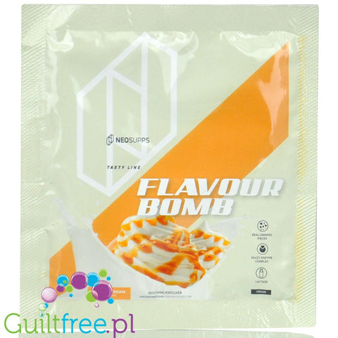 NeoSupps Flavor Bomb Vanilla Cream 8kcal - fiber sweetener powder, Vanilla Cream with caramel pieces