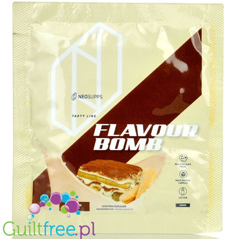 NeoSupps Flavor Bomb Tiramisu 9kcal - fiber sweetener powder with no sugar.