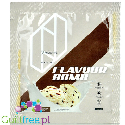 NeoSupps Flavor Bomb Stracciatella 10kcal - fiber sweetener powder, Creamy with chocolate chunks