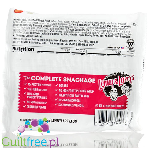 Lenny & Larry Complete Cookie Strawberry Shortcake - vegan GIGA protein cake 16g protein