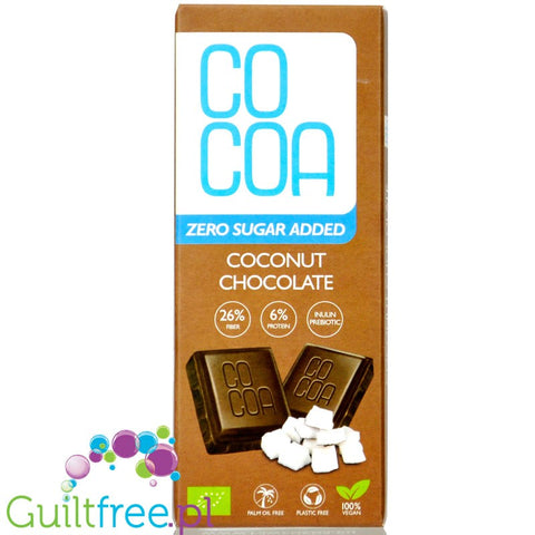 Raw Cocoa Bar Coconut Chocolate - wegańska czekolada kokosowa bez dodatku cukru z błonnikiem