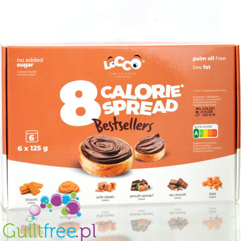 Locco Sampler Bestsellers - Zestaw Taste & Test  6 x 125g, niskotłuszczowe kremy do smarowania bez cukru 150kcal