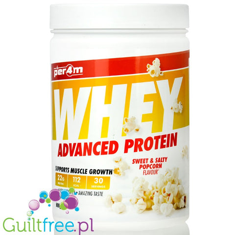Per4m Whey Advanced Protein Sweet & Salty Popcorn 900g - a nutrient dense protein supplement WPC, WPI & MPC.