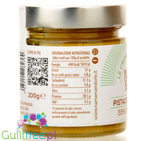 NaMa Le Creme Proteiche Pistacchio White 35% pistacji - krem proteinowy pistacjowy bez cukru z erytrolem