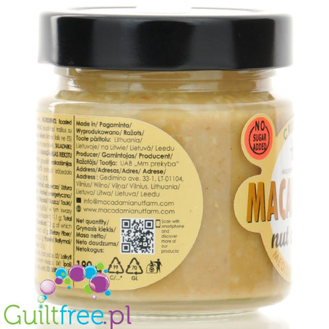 Macadamia Nut Farm Crunchy Medium Roasted Macadamia Nut Cream - 100% roasted macadamia nut cream.